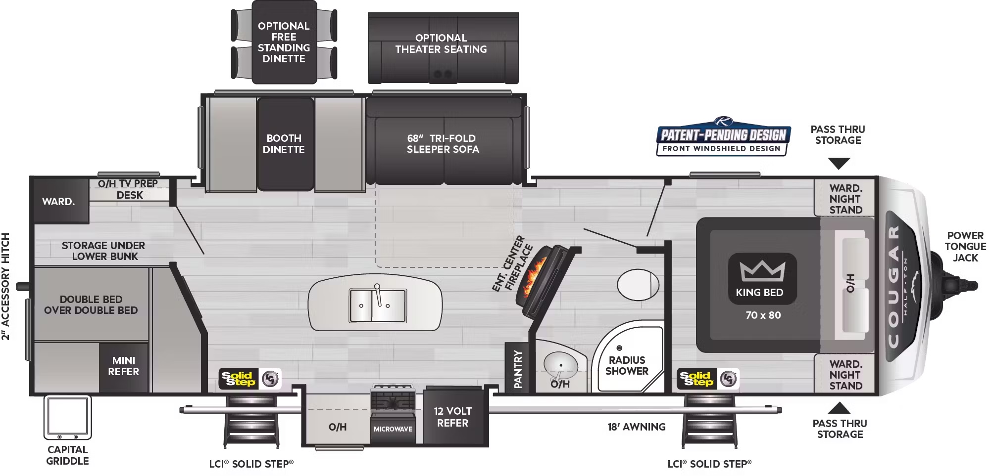 2024 KEYSTONE COUGAR 1/2 TON 31BHKWE, , floor-plans-day image number 0